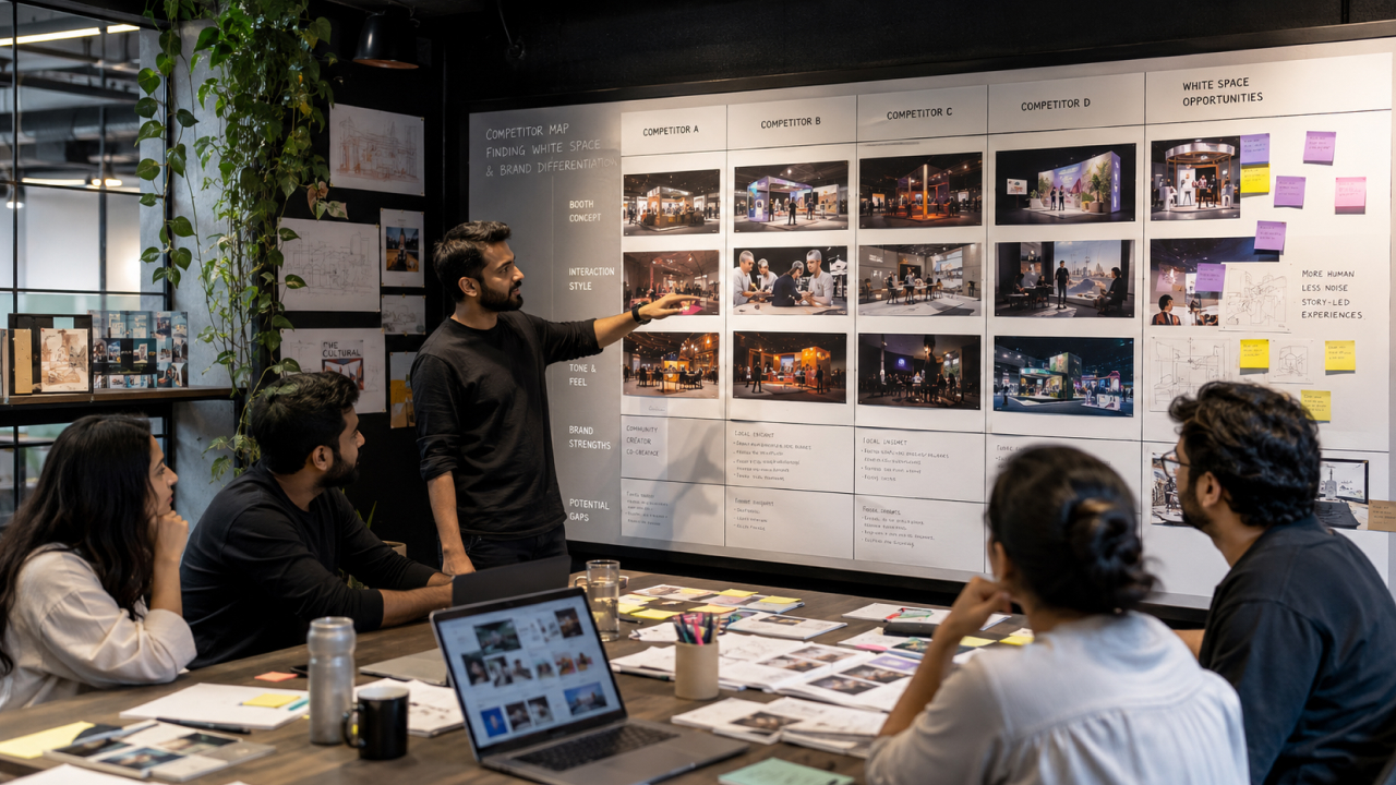 strategist presenting competitor analysis to the team